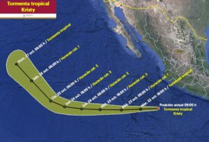 "KRISTY" SE MANTIENE COMO TORMENTA TROPICAL FRENTE A LAS COSTAS DE JALISCO